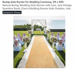 Burlap Aisle Runner for Wedding