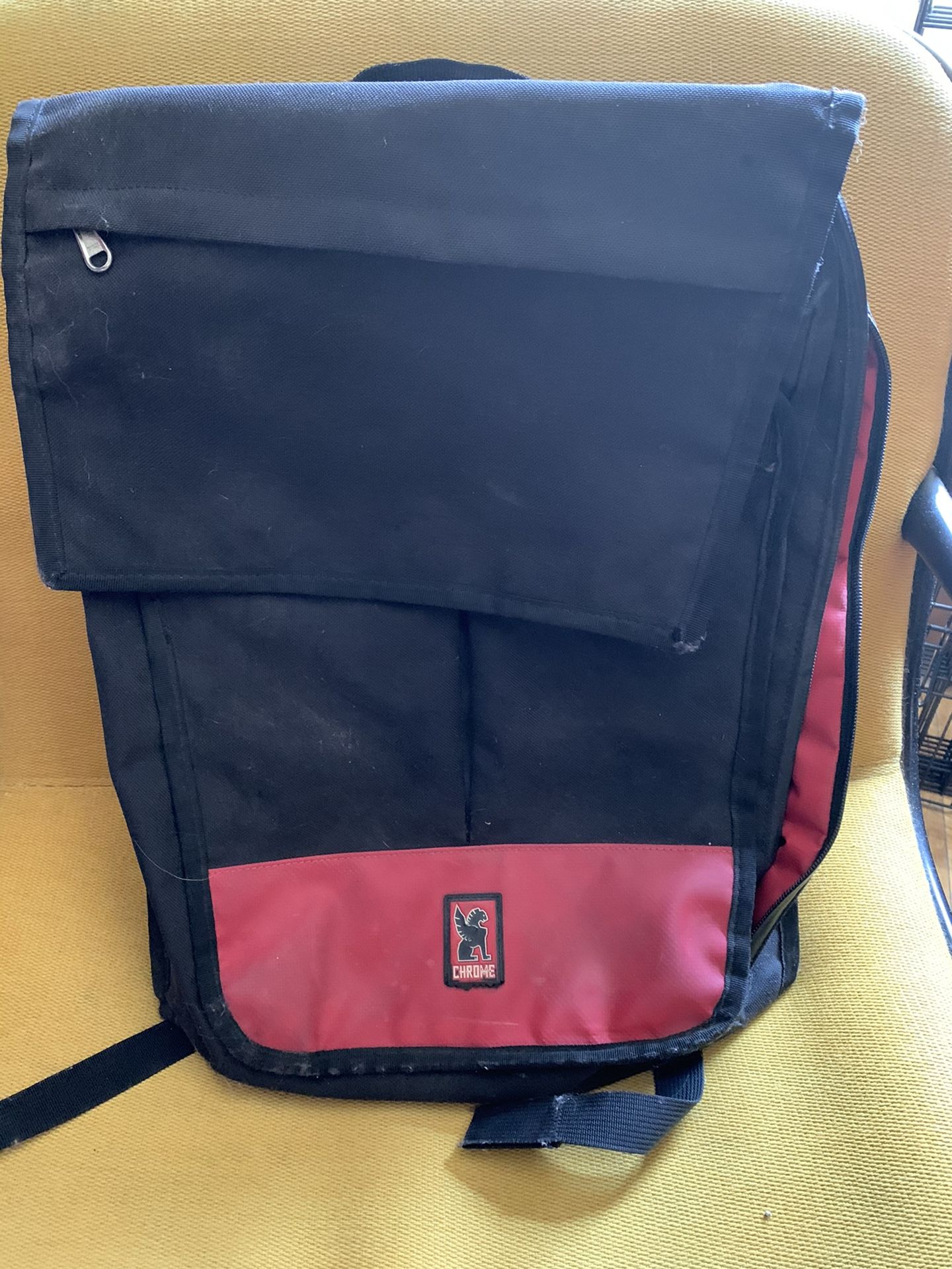 Chrome commuter backpack. Laptop slot and a lot of pockets!