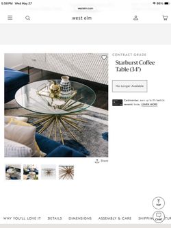 West Elm Starburst Coffee Table