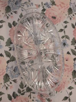 Cut Crystal Oval Serving Platter