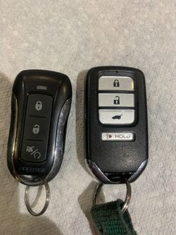 Original Honda Alarm Key And A Automatic Start Key Fob
