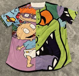Adult Sz Med Nickelodeon Rugrats Button Up Shirt 21x29 