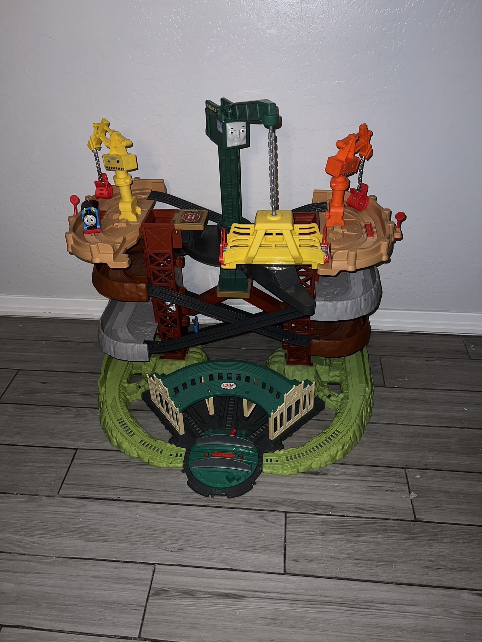 Thomas & Friends Multi-Level Toy Track Set, Trains & Cranes Super Tower with Thomas & Percy Engines for Preschool Kids Ages 3+ Years