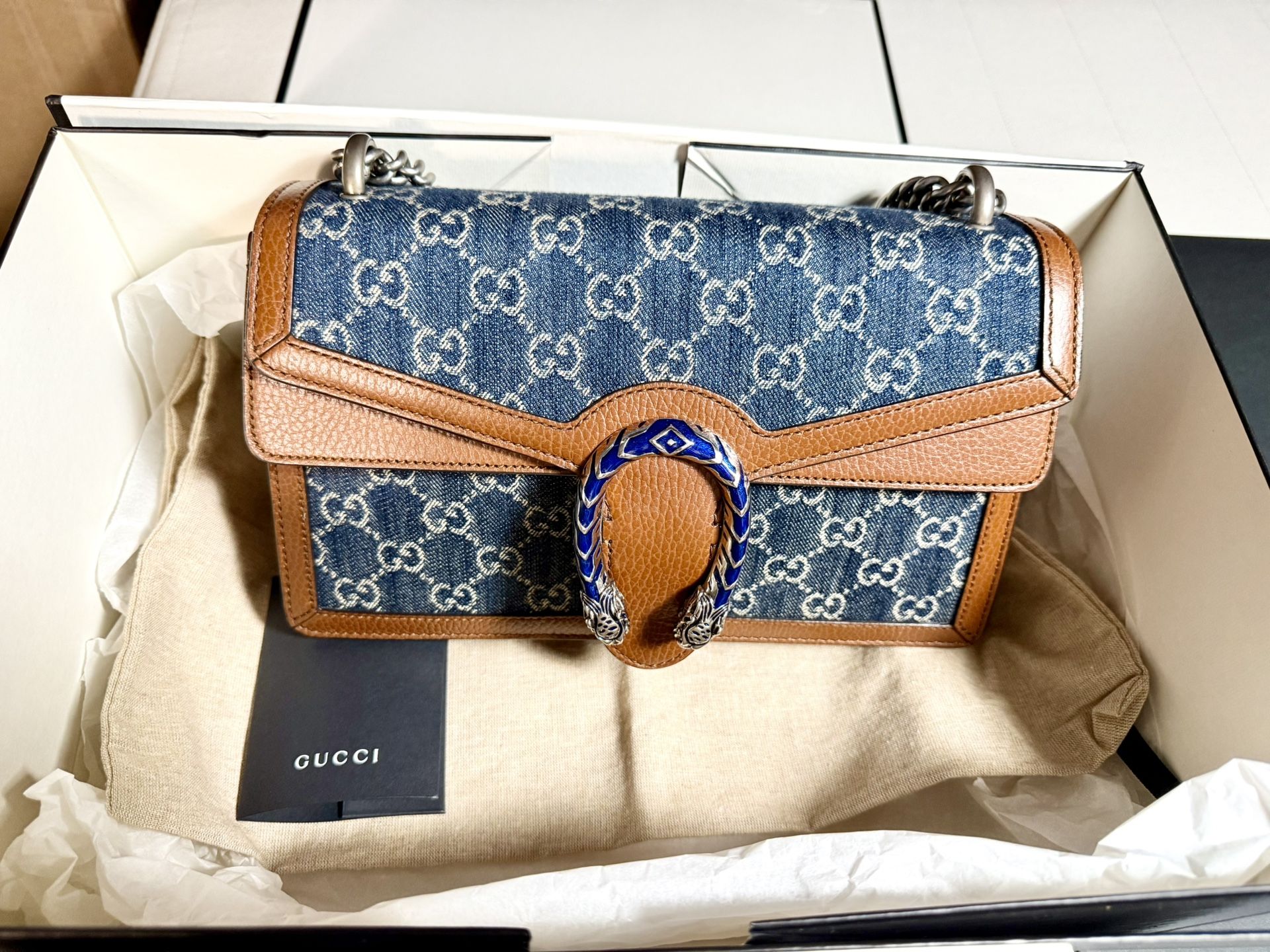 Authentic Gucci Dionysus GG Denim Shoulder Bag NEW DISCONTINUED 