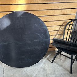 IKEA BJURSTA extendable table black with 4 black chairs