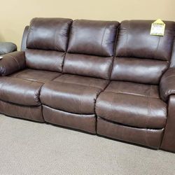 ASHLEY REAL LEATHER POWER RECLINING SOFA 