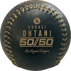 LA Dodgers Shohei Ohtani 50/50 Club Commemorative Black Baseball Rawlings Leather