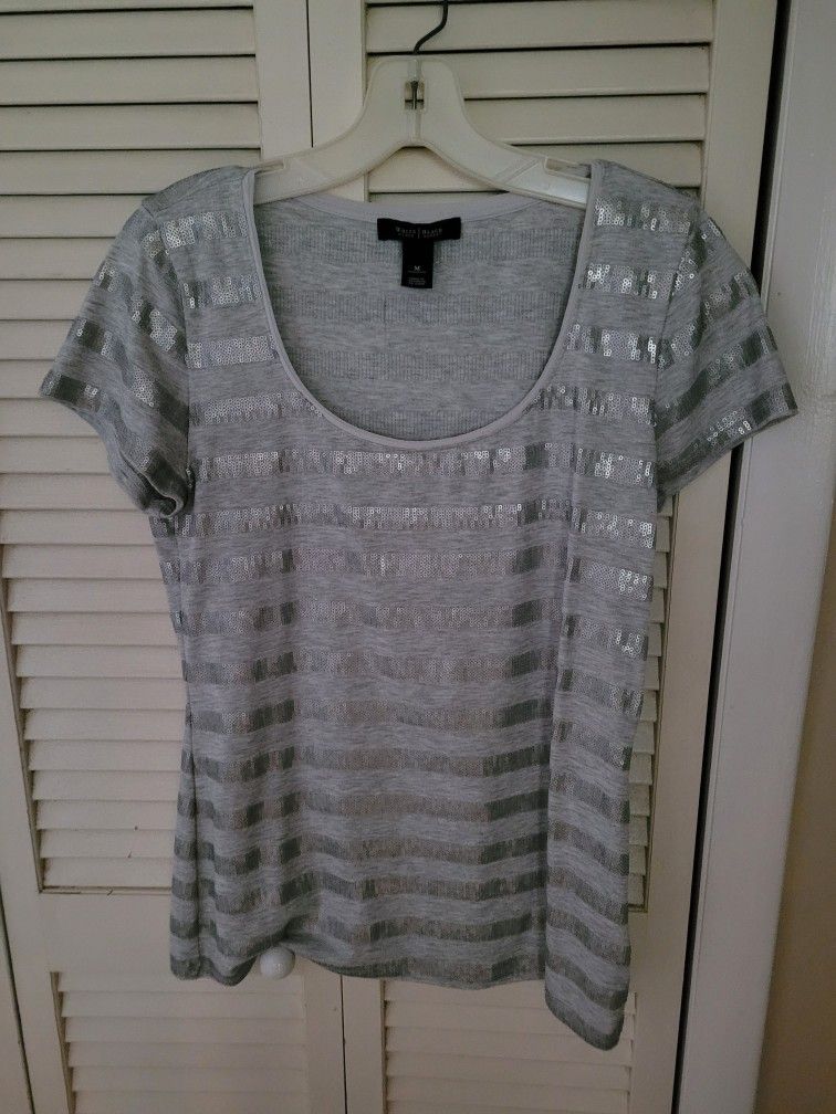 White House Black Market Sequinced Tee