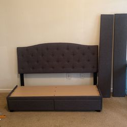 Brand New Gray Queen Platform Bed