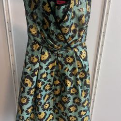 Betsy Johnson Cheetah Print Sequined Dress Size 0 Women’s 