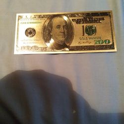 24k Gold Plated Benjamin Bill
