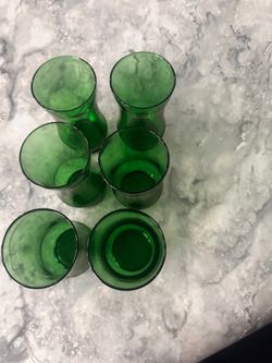 Green glass set