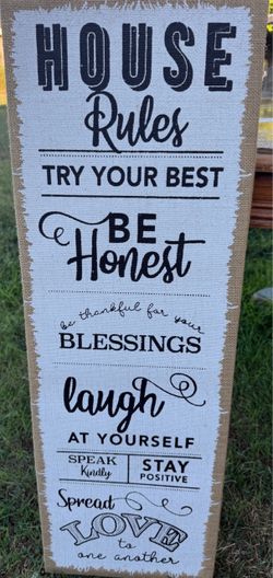 House Rules Decorative Wall Sign