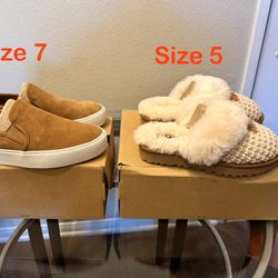  New Ugg Sneakers Size 7 and Slippers Size 5