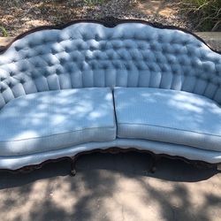 Light Blue Antique Sofa And Chair 