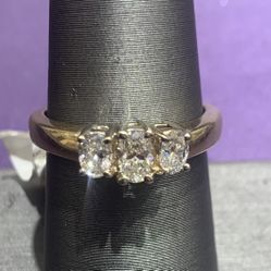 14K White Gold Cushion Cut Solitaire Ring.