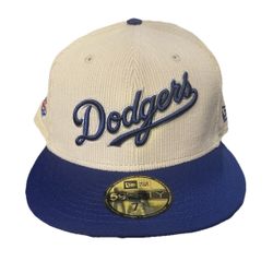 Los Angeles Dodgers New Era 59fifty 7 3/4 Corduroy Blue Brim Script
