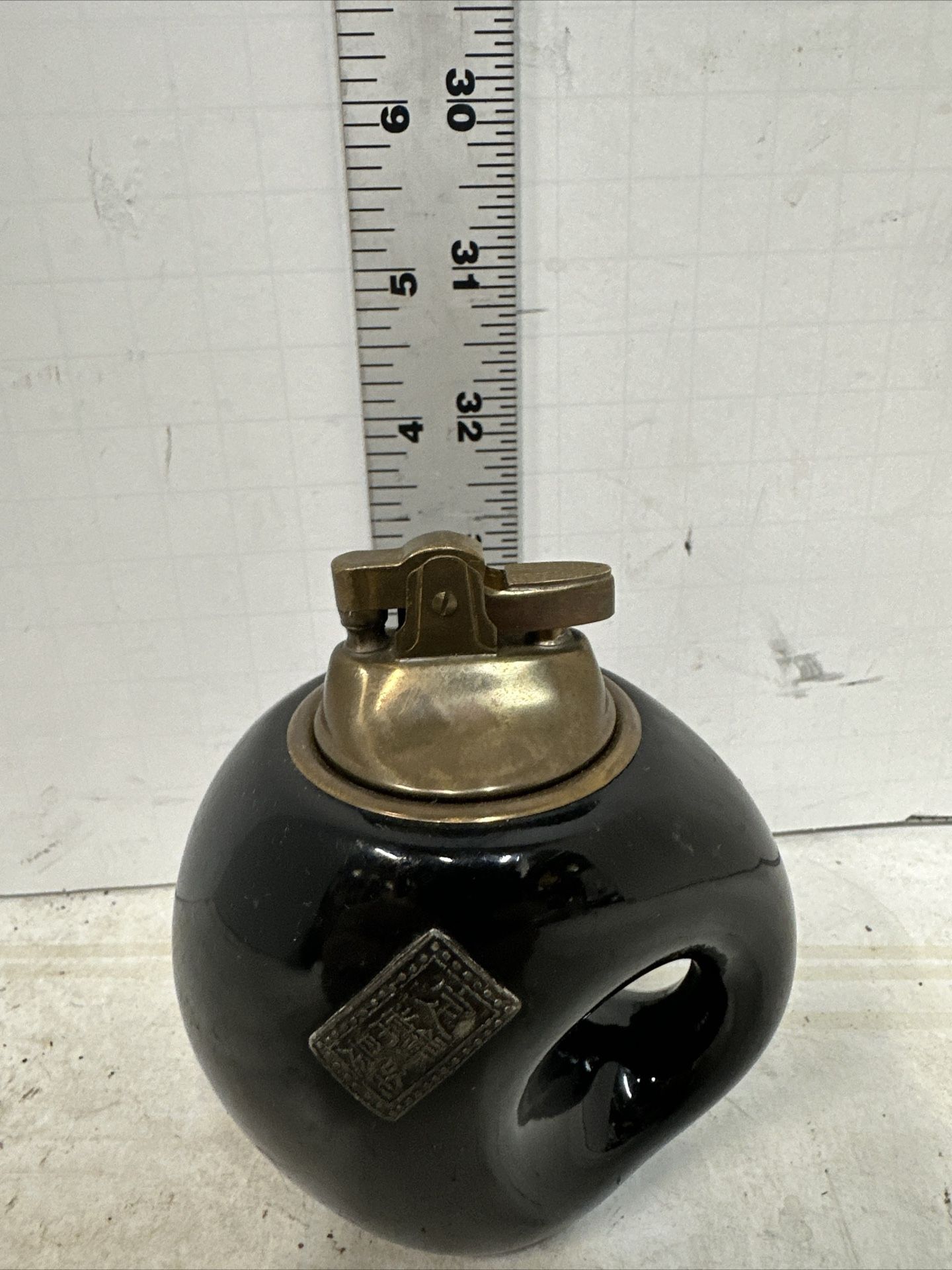 Black Lacquer Lighter Vintage Untested. Made In Japan.#S2