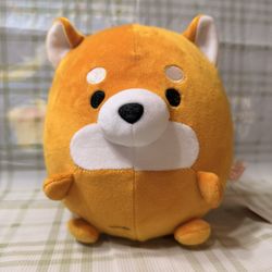 Orange and white Shiba Inu plush 