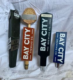 Bay City Brewing Company Beer Tap Handles Draft Pulls San Diego CA Lot Of 4 Wood