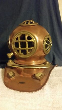 Vintage diving brass helmet