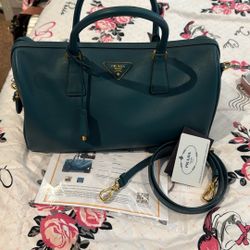 Prada SaffianoLux Bowler Leather bag