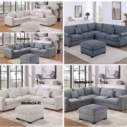 Sectional With Ottoman Set 