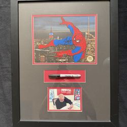 Stan Lee Signed Marvel Spider Man Frame