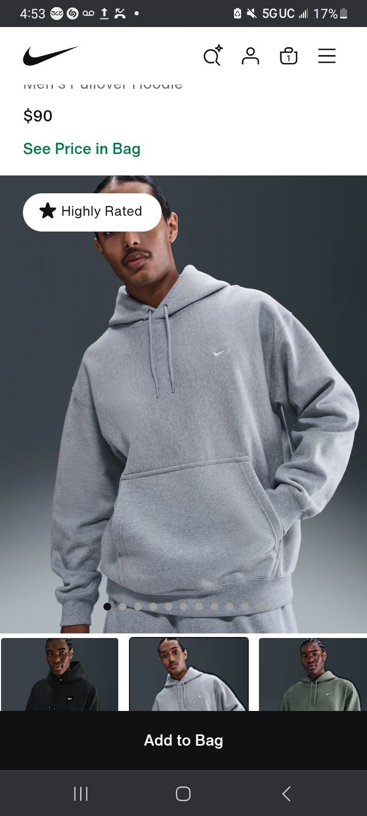 Nike Hoodie Men Grey