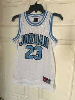 Jordan #23 White & Blue Basketball Jersey