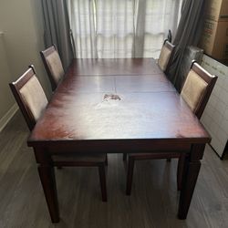 6-Piece Wood Dining Table with Chairs – $75 OBO