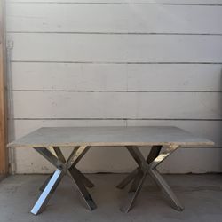 Contemporary Coffee Table with Modern Chrome Steel Legs - 49” long x 27” wide and 20” high