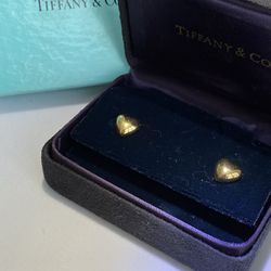 Tiffany 18K Puff Heart Earrings-Offers Considered