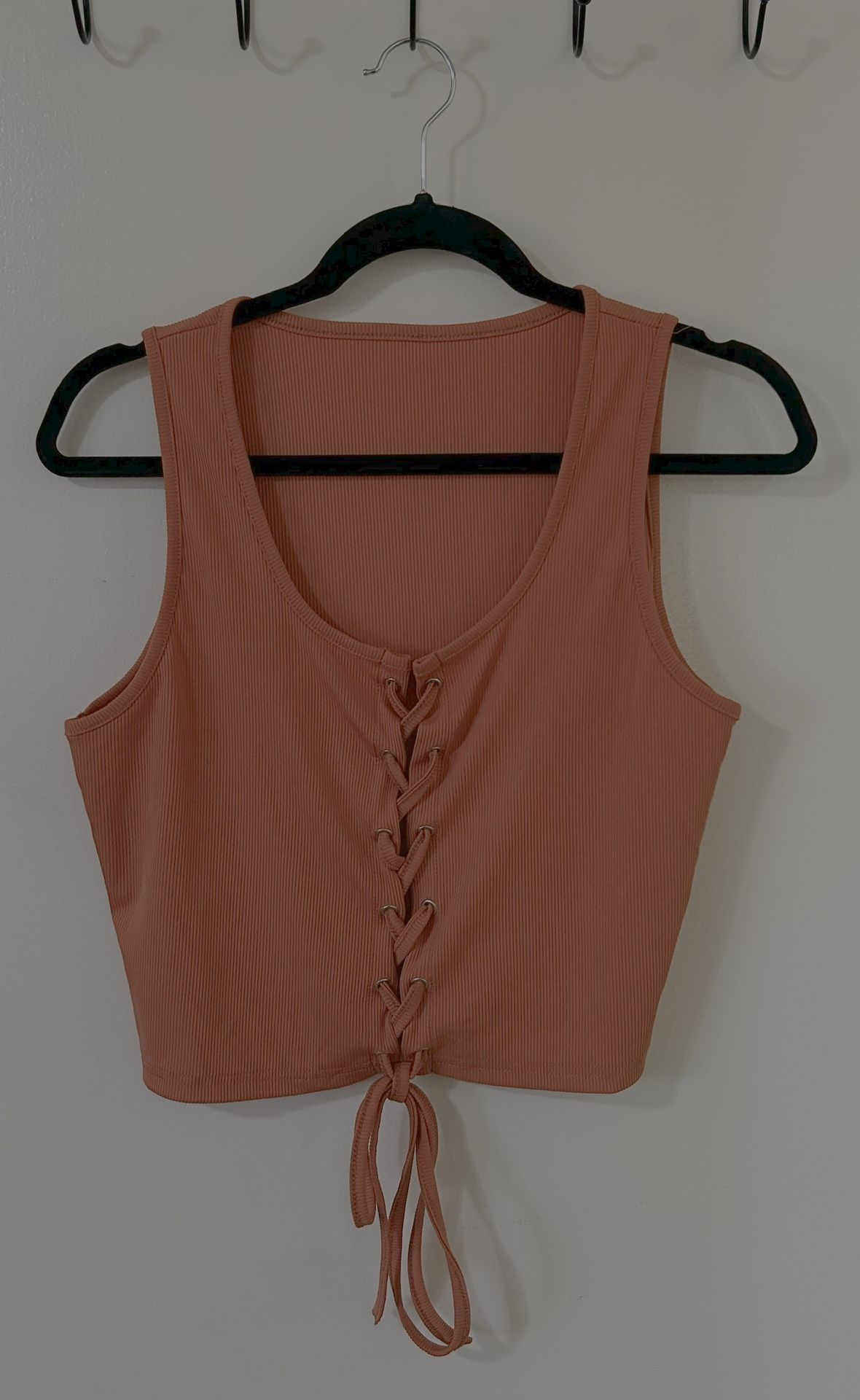 Rust Lace-Up Tank Top Size XL