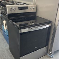New Scratch And Dent Whirlpool 5 Burner Glass Top Stainless Steel Range. 1 Year Warranty 