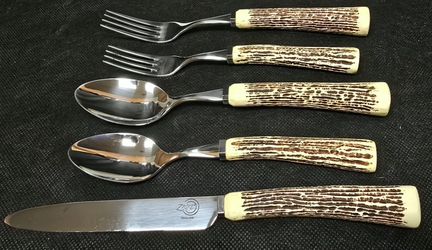 Faux Deer Antler Stainless Steel Flatware (Set Of 8)