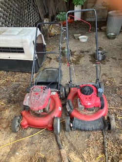 Two Push Lawnmowers