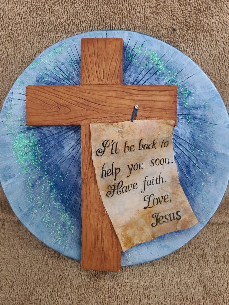 Decorative Ceramic Plate, "I'll be back to help you soon. Have faith. Love Jesus"