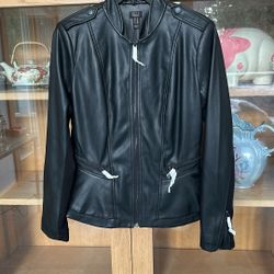 G.I.L.I  Faux Black Leather Peplum Jacket NEW!