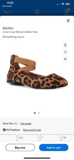 Leopard Suede Criss Cross Women’s Flats Size 7