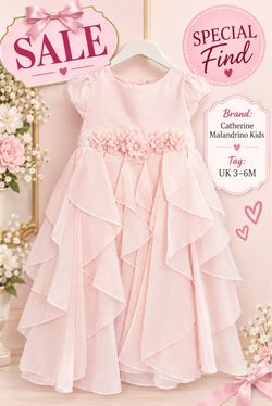 Catherine Malandrino Kids Pink Ruffle Dress 3-6M