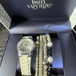 Bon Voyage watch and braclet set women