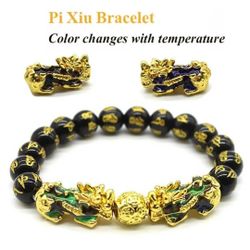 NEW Feng Shui Black Obsidian Bracelet Pixiu Attract Wealth
