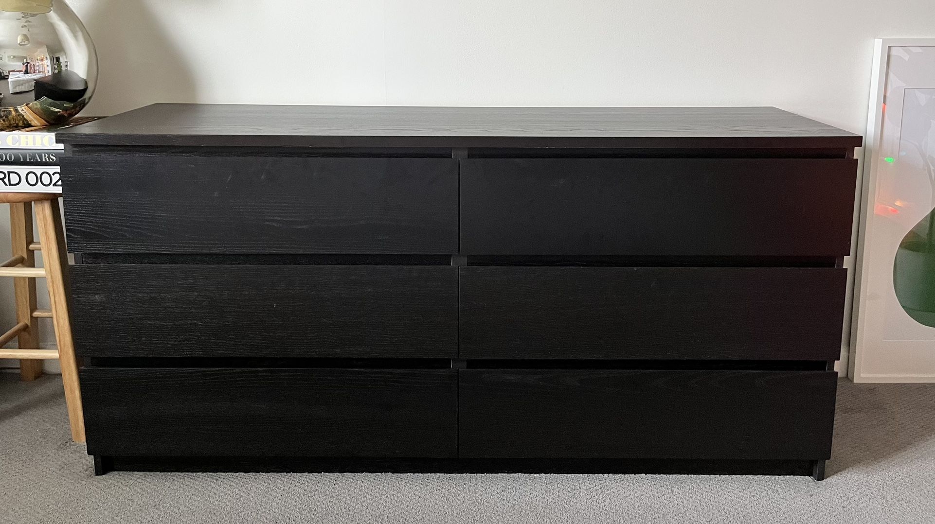 IKEA MALM 6-drawer dresser, black-brown for Sale in Reading, MA - OfferUp
