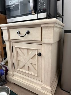 Farmhouse Style Cabinet with Drawer & Electronic Outlet