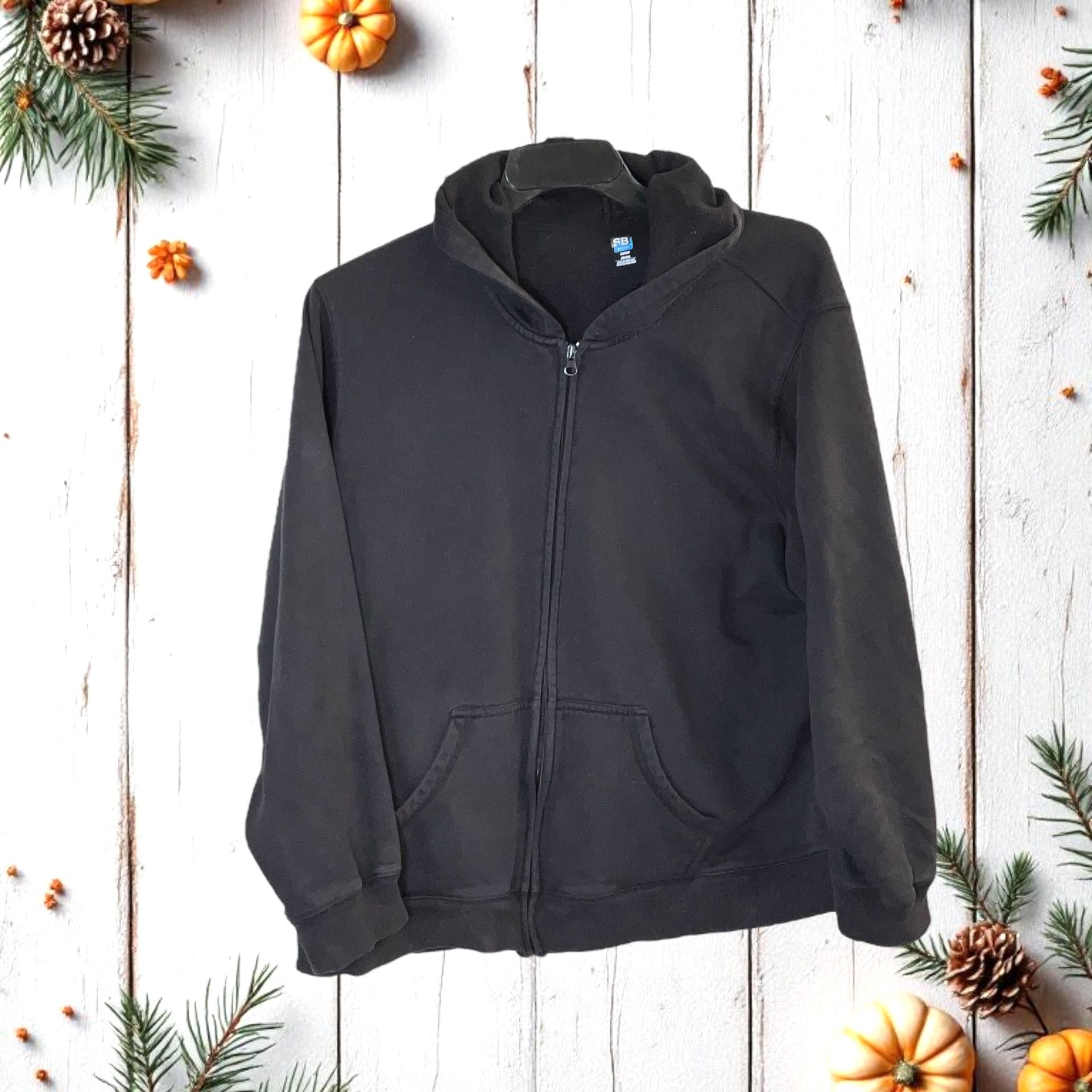 SJB Active Athletic Black Zip Hoodie Sweatshirt w Pockets Women 3X