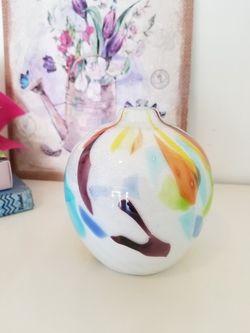 Colorful glass vase