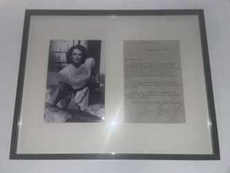 Framed Joan Crawford Letter,PSA/DNA Certified