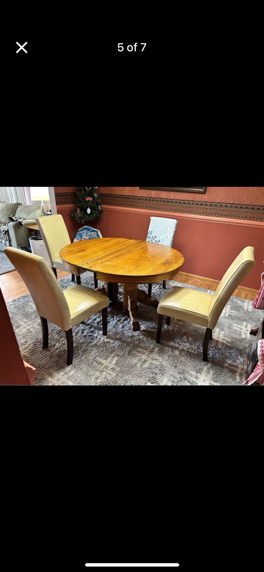 Solid Wood Antique Claw Foot Dining Table