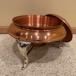 VINTAGE COPPER And Brass Chafing Dish Food Warmer